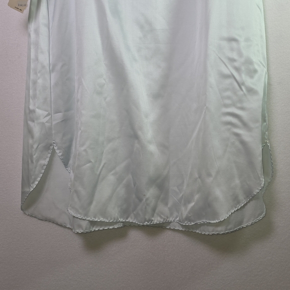 Vintage Natori Satin Lace Nightgown Robe Long Sleeve Pastel Blue Medium - Picture 5 of 10